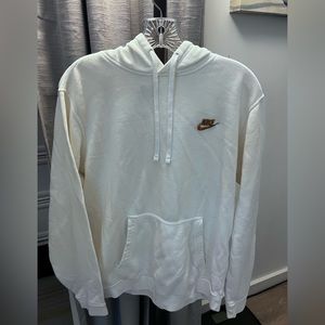 Nike White Club Logo Sweatshirt Hoodie